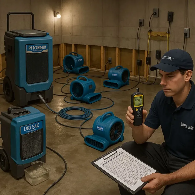 Structural Drying and Dehumidification process in Bunkie, LA
